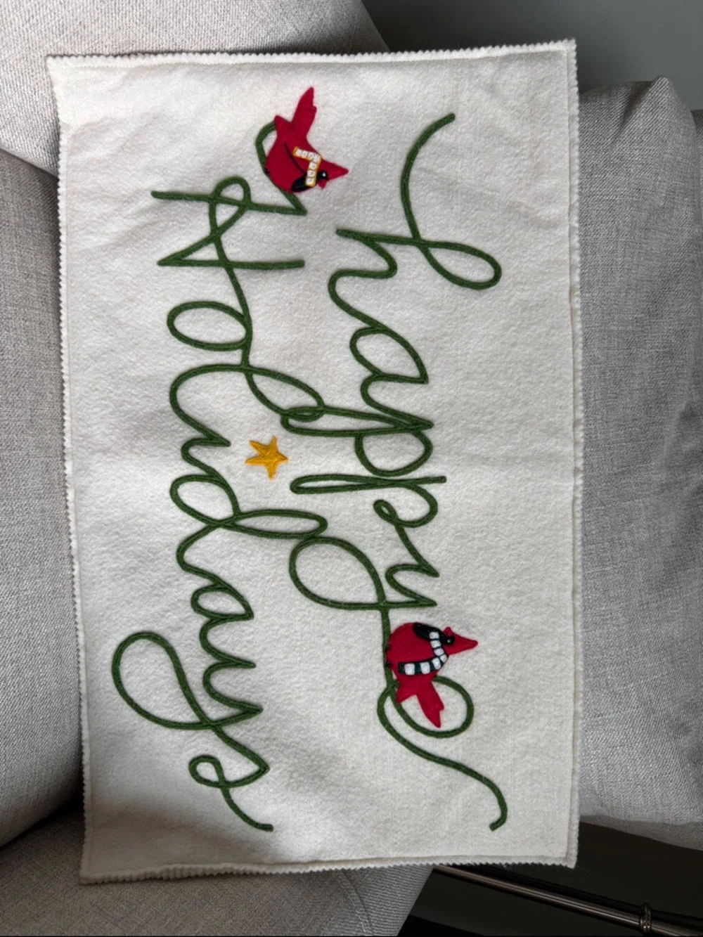 Hable Happy Holidays Pillow Cover, 14”x24”